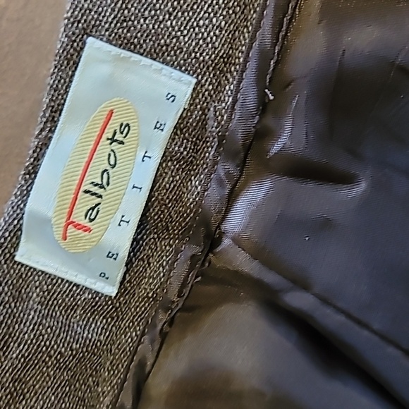 Vintage 90s Talbots petites Brown wool tweed High waisted pants Made in … - Picture 5 of 17